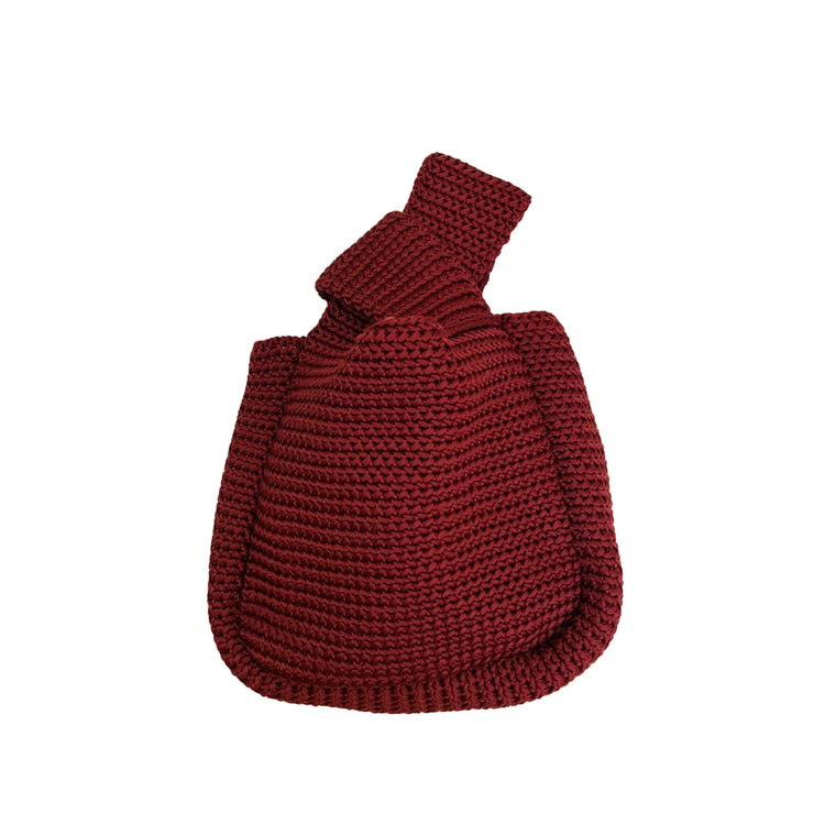 Mackenzie Knit Clutch in Maroon - Fluent Trends