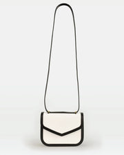 Maya crossbody bag in vegetable calfskin leather and canvas - Fluent Trends 