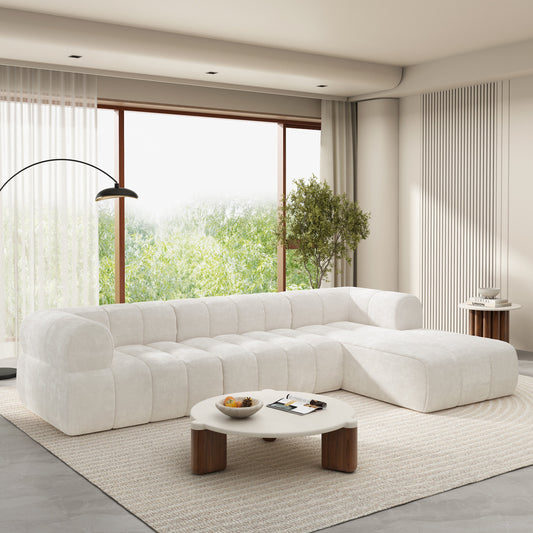 122' Modern L-Shaped Sectional Sofa with High-Density Sponge Right Hand Facing