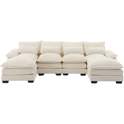 Modern Large chenille Fabric U-Shape Sectional Sofa Streamdale Furniture