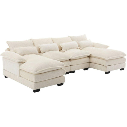 Modern Large chenille Fabric U-Shape Sectional Sofa Streamdale Furniture