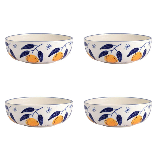 Italian Lemon Bowl, yellow - 2.5x7 Inches ( Set of 4 )