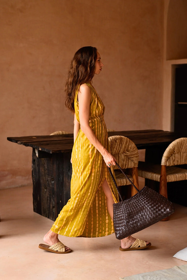 Rebecca Artisan Handwoven Leather Tote in Dark Brown - Fluent Trends Tote Bag