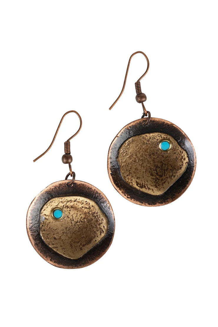 Adrift - Hammered Copper Earrings - Fluent Trends