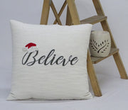Vibhsa 20" x 20" Christmas Pillow- Believe - Fluent Trends Home Furnishings