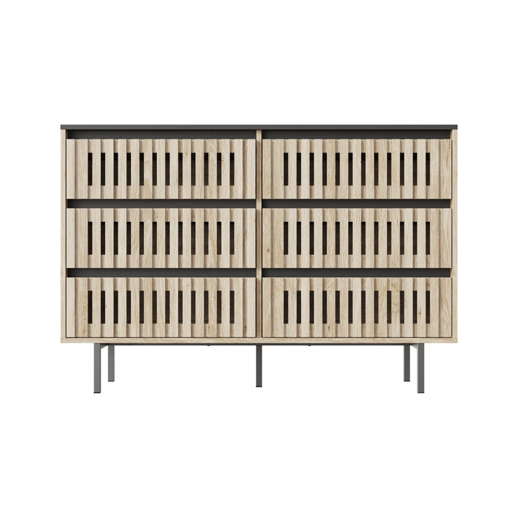 Fluted Bedroom 6 Modern Minimalist Drawer Dresser Two-tone Design - Fluent Trends