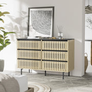 Fluted Bedroom 6 Modern Minimalist Drawer Dresser Two-tone Design - Fluent Trends