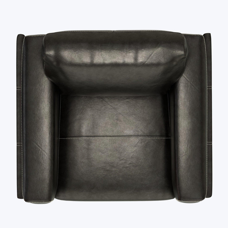 Charcoal Gray Leather Chair - Fluent Trends
