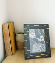 Andhera Dash 5x7 Black Picture Frame - Carved Horn, Brass - Fluent Trends
