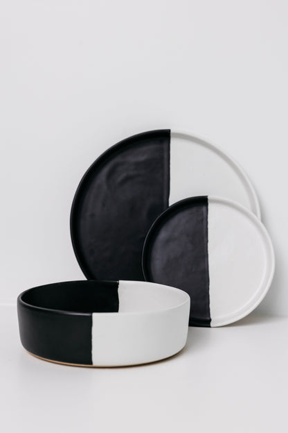 Dawson Dinner Plate - Matte Black/White - Set of 6 THELIFESTYLEDCO Shop