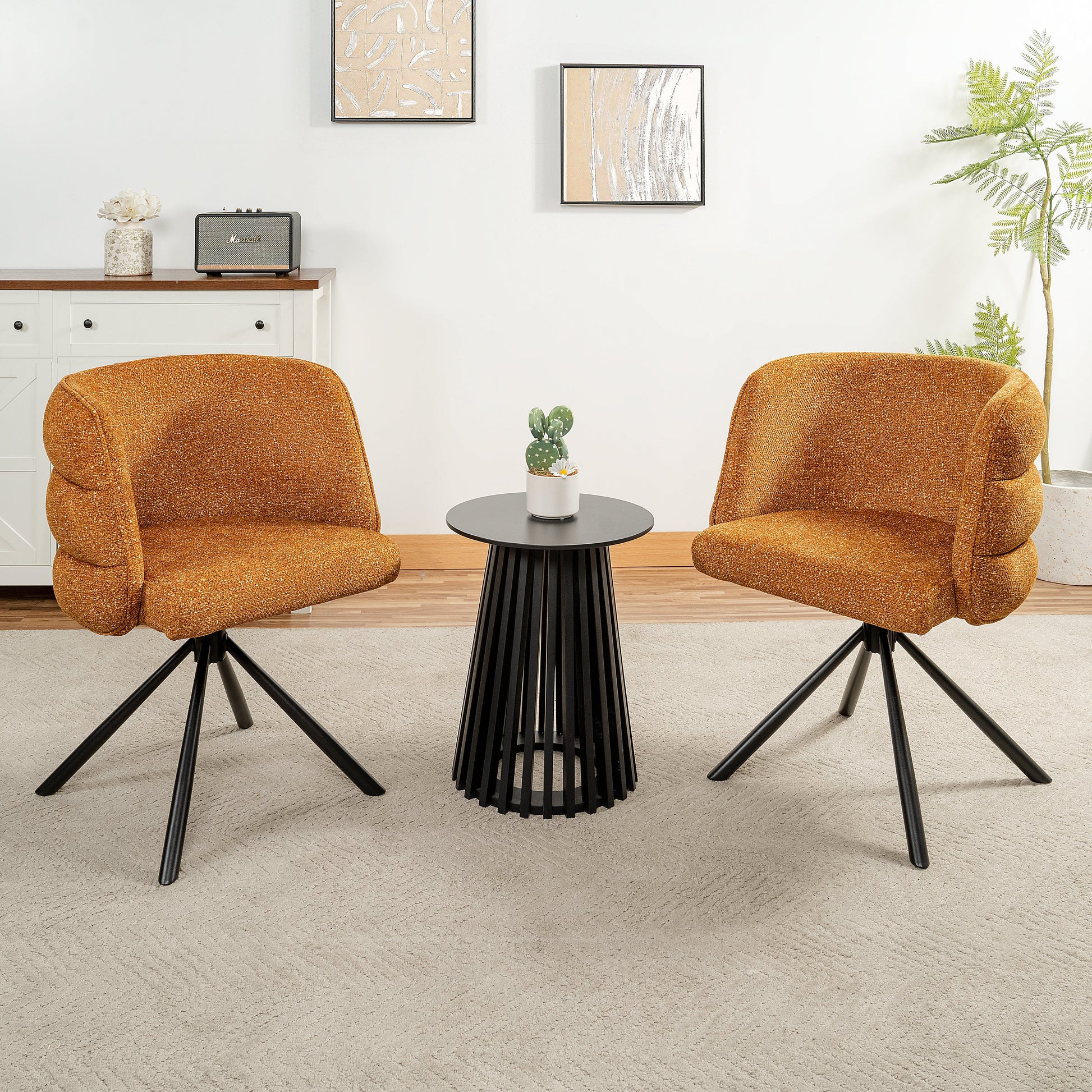 270° Swivel Home Office Desk Chairs Set of 2 Orange Streamdale Furniture