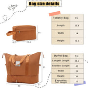 Orange Softside Expandable 3-Piece Luggage Set with Duffel Bag, Spinner Suitcases & TSA Lock - Fluent Trends