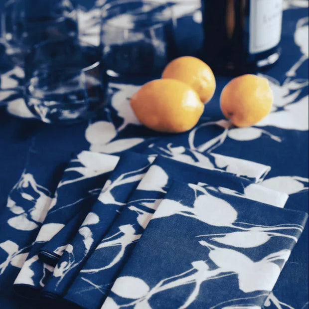 Porto Print in Indigo Tablecloth - Fluent Trends Tablecloths