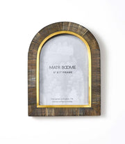 Kerala 5x7 Arch Picture Frame - Carved Horn, Brass Inlay - Fluent Trends