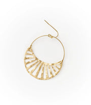 Rajani Gold Hoop Earrings - Crescent Disc - Fluent Trends
