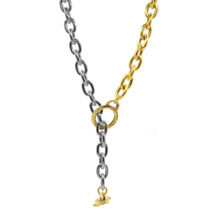Blair Oval Chain Necklace - Gold-Plated Statement Jewelry - Fluent Trends