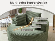 Round Sofa | Couch Bed with Memory Foam and Three Pillows | Green - Fluent Trends