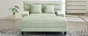 Green Chenille Chaise Lounge Sofa Bed with Adjustable Back & Smart RGB LED Lights - Fluent Trends