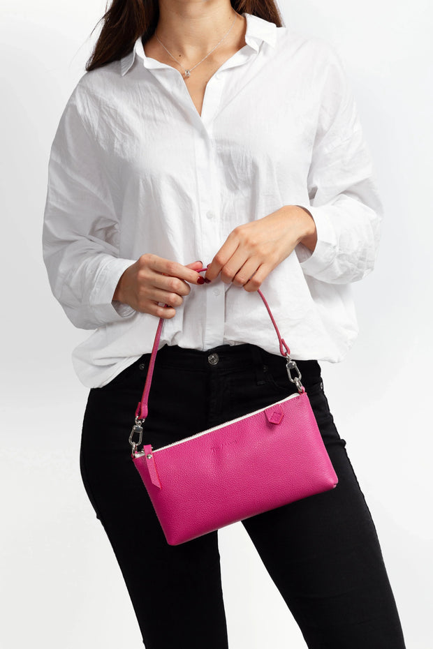 Elia Convertible Leather Bag – Clutch, Shoulder & Crossbody - Fluent Trends 