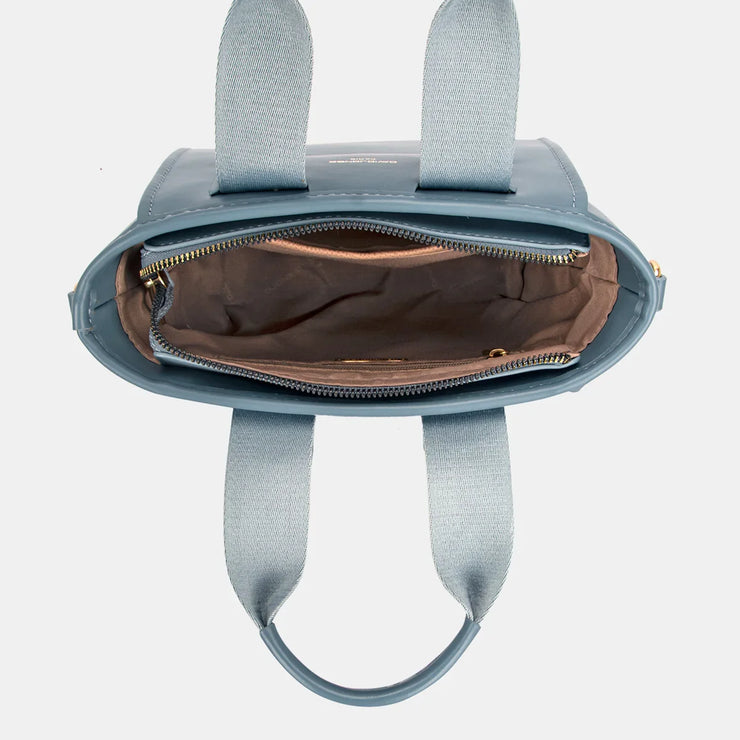 David Jones Small Handbag with Embossed Pattern Handles - Fluent Trends