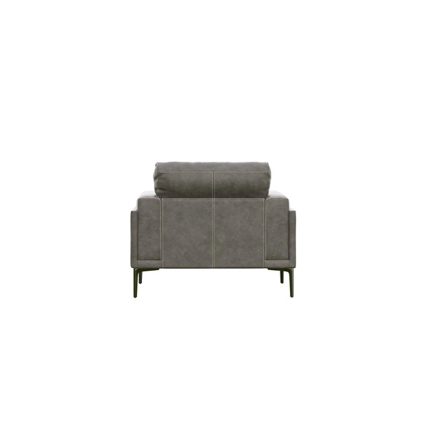 Charcoal Gray Leather Chair - Fluent Trends