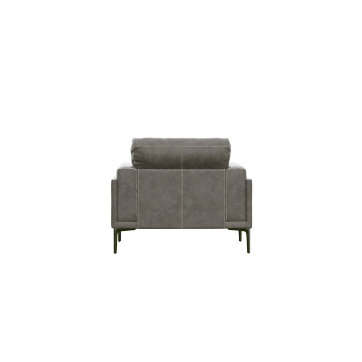 Charcoal Gray Leather Chair - Fluent Trends