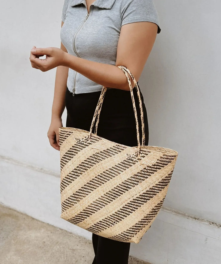 Avery Handwoven Borneo Rattan Day Tote Bag - Bali Crafted, Versatile, & Durable for Everyday Style - Fluent Trends