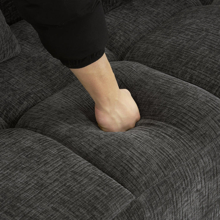 Modern Grey Modular Sectional Sofa with Deep Seating and Side Pockets in Chenille Fabric - Fluent Trends