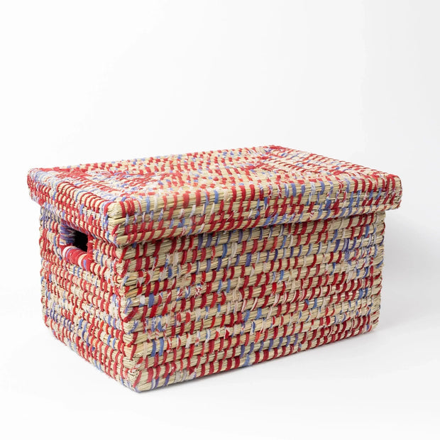 Lidded Sari Storage Basket 10.5H - Fluent Trends