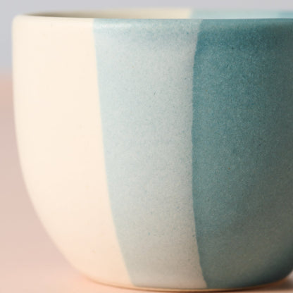 Pheeka Striped Ceramic Tea Cups | Mugs - Set of 2 - Fluent Trends