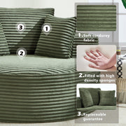 Round Sofa | Couch Bed with Memory Foam and Three Pillows | Green - Fluent Trends