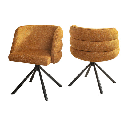 270° Swivel Home Office Desk Chairs Set of 2 Orange Streamdale Furniture