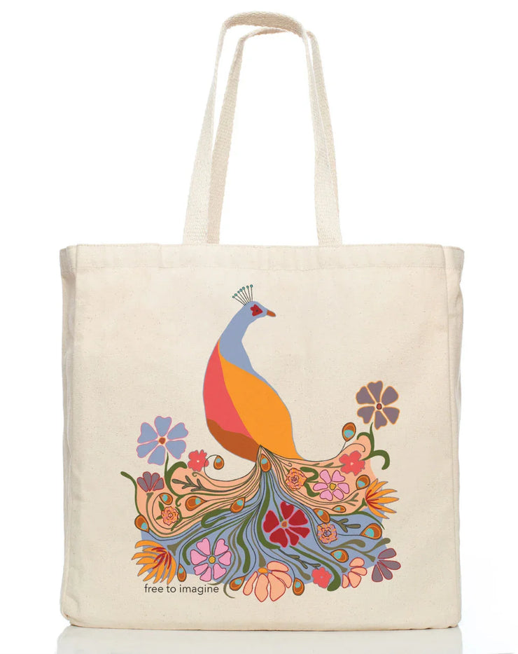 Organic Cotton Fair Trade Tote Bag with Pockets | Free to Imagine - Fluent Trends