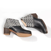 Salma Ankle Boot - Black and Ecru - Fluent Trends Ankle Boots