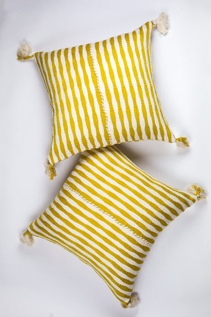 Antigua Pillow - Ochre Striped Archive New York