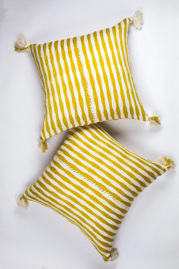 Antigua Pillow - Ochre Striped - Fluent Trends