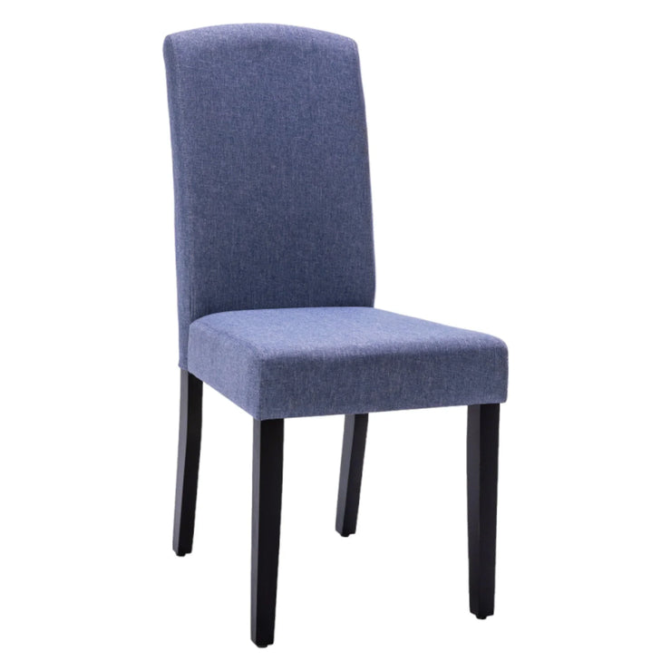 Set of Two Navy Blue And Black Dining Parson Chairs - Fluent Trends