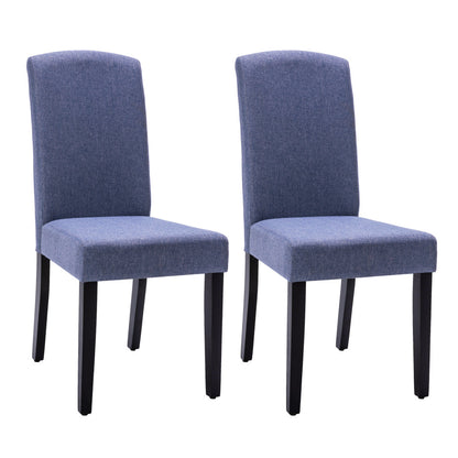 Set of Two Navy Blue And Black Dining Parson Chairs