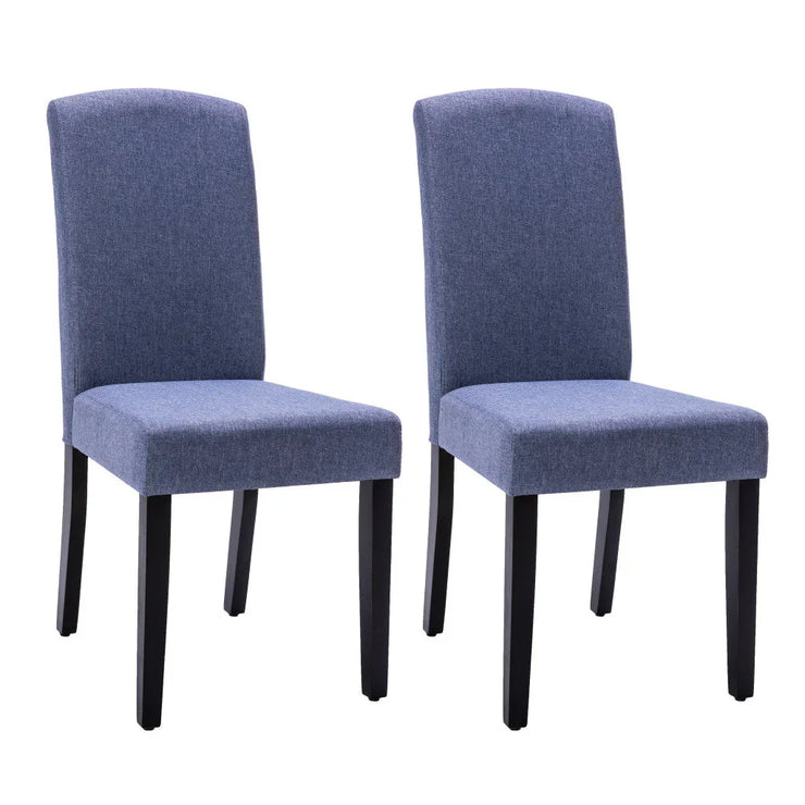 Set of Two Navy Blue And Black Dining Parson Chairs - Fluent Trends