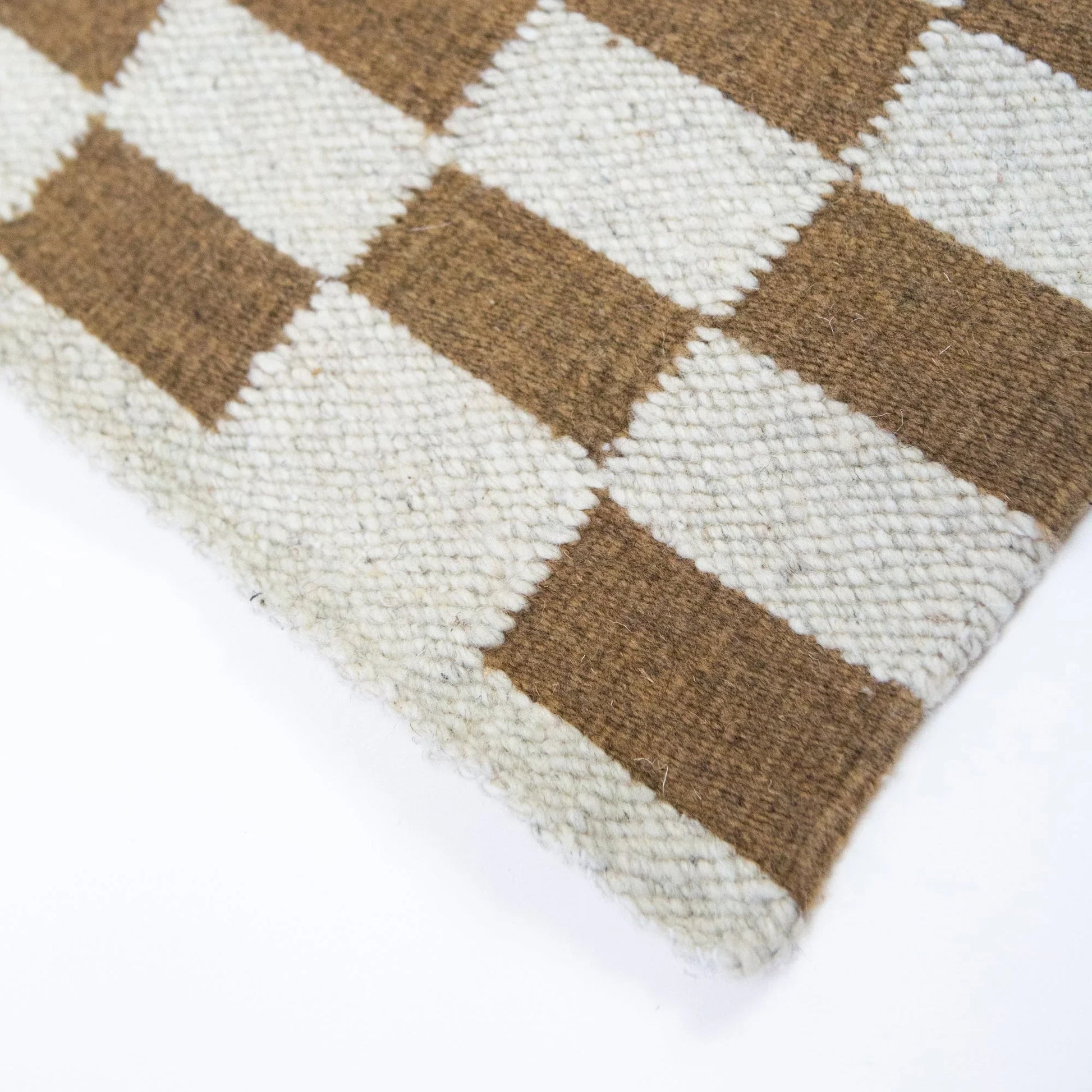Zapotec Checkered Rug in Umber & Ivory - Fluent Trends Area Rugs