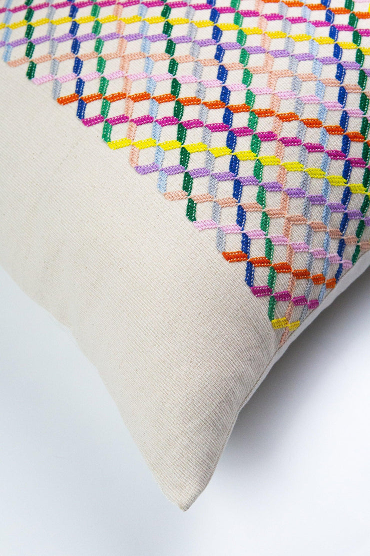 Cotzal Paneled Square Pillow - Fluent Trends