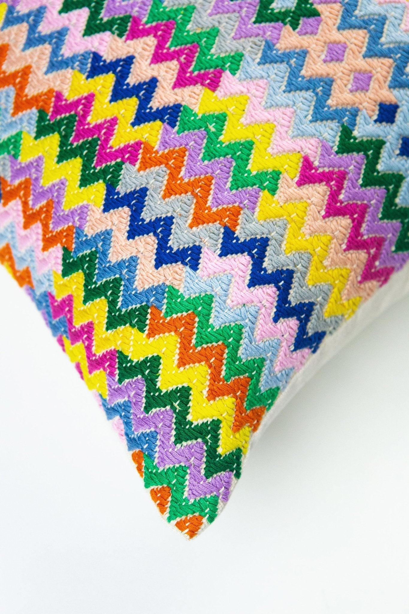 Cotzal Paneled Square Pillow