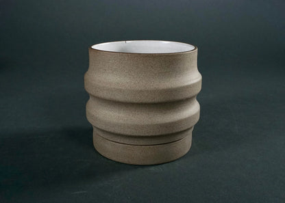 Primera Ceramic Planter - Modern Ridged Plant Pot with Drainage