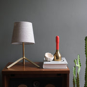 Tokyo I Table Lamp: Solid Brass or Recycled Steel with Unbleached Cotton Shade - Fluent Trends