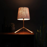 Tokyo I Table Lamp: Solid Brass or Recycled Steel with Unbleached Cotton Shade - Fluent Trends