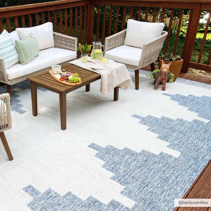 Djugun Blue Indoor & Outdoor Rug - Fluent Trends Rugs