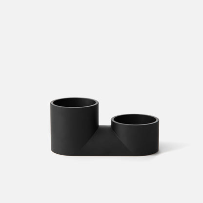Misewell Handcrafted Ceramic Double Planter - Modern Indoor Two-Plant Pot for Succulents, Made in USA - Fluent Trends