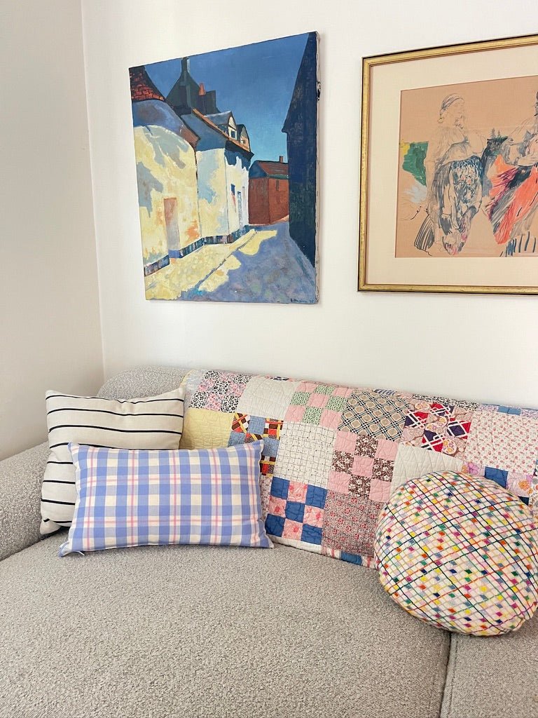 Cotzal Paneled Square Pillow