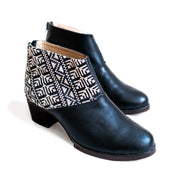 Salma Ankle Boot - Black and Ecru - Fluent Trends Ankle Boots