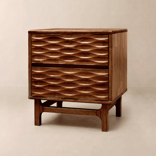 Acacia Elara Nightstand with 2 Drawers